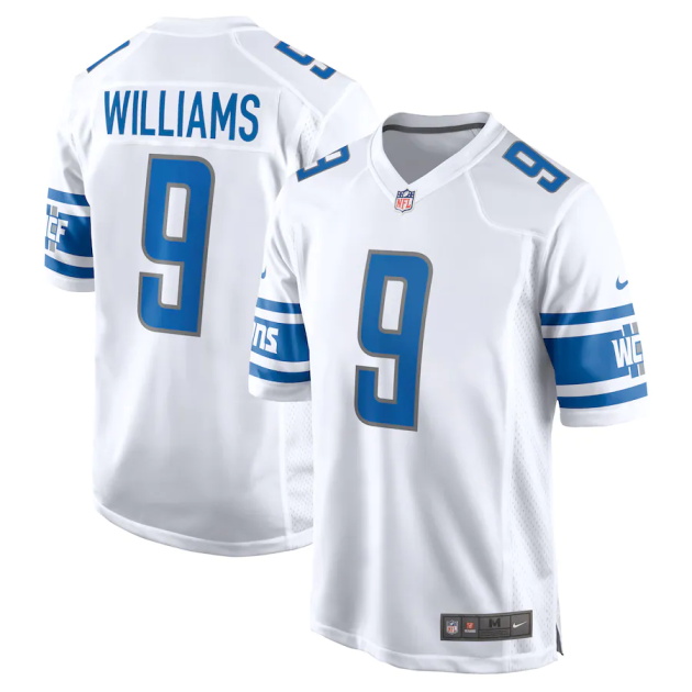 mens nike jameson williams white detroit lions player game jersey